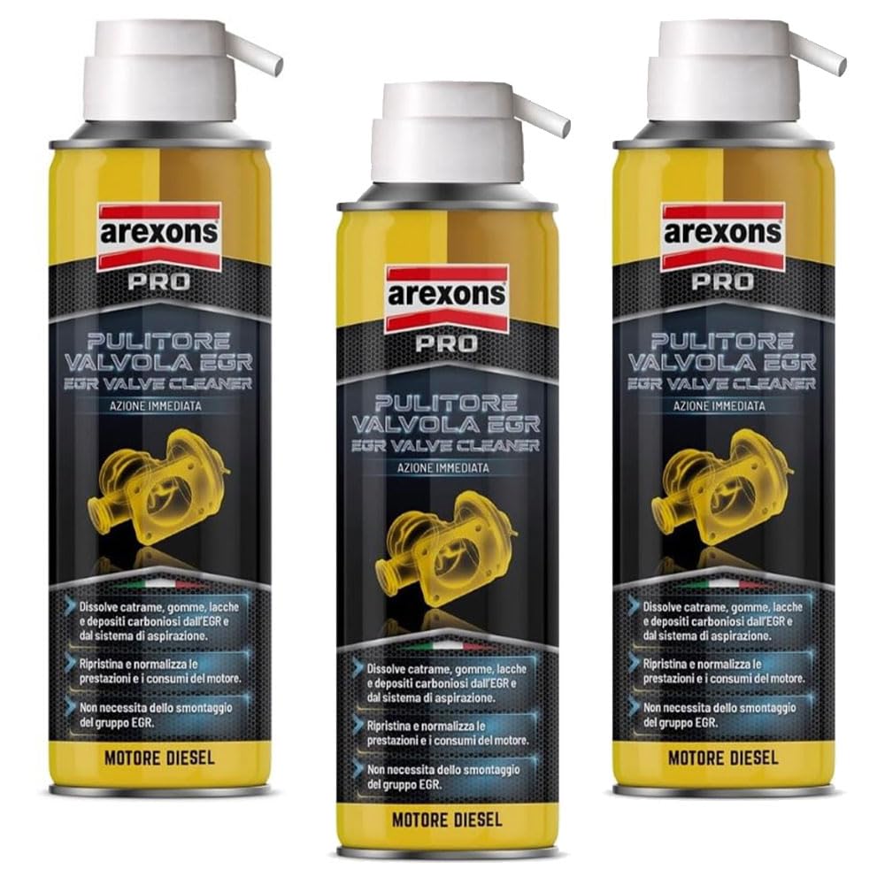 PULITORE per VALVOLA EGR Motori Diesel. Nuova Formula. Pulizia del sistema di aspirazione senza smontaggio della valvola EGR. KIT PROMO 3 PEZZI X 200 ML.