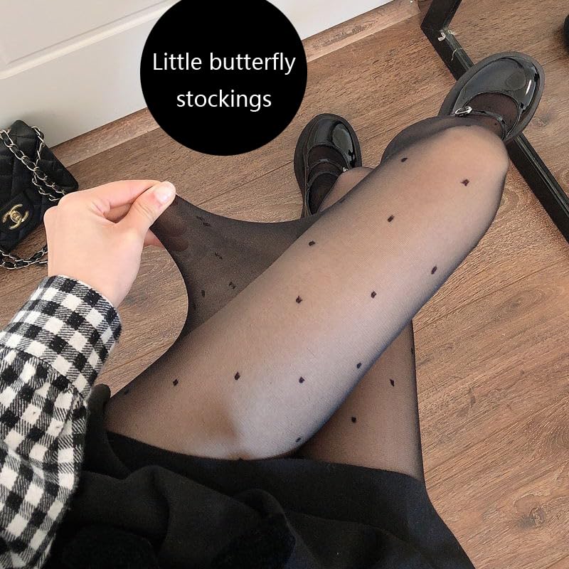 Image of Sheer Pantyhose for Women - Ultra Thin Control Top Tights, Comfortable Stretch Nylon Hosiery, Sexy Sparkly Fishnets