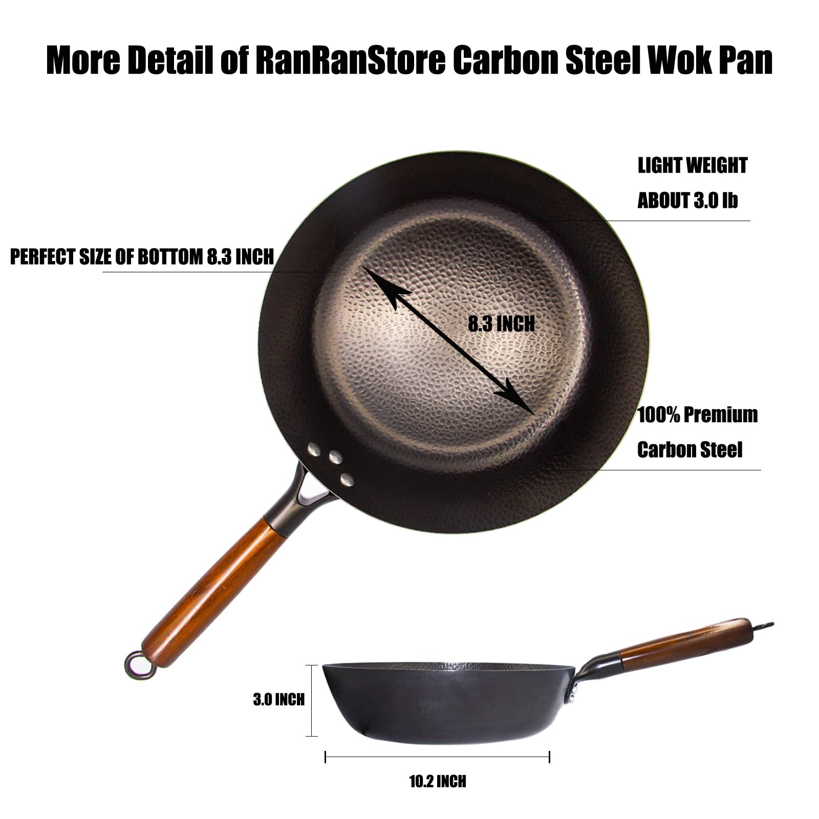 Woks and Stirfry Pans by Cyrder 11inch Deep Frying Wok Pan, Depth