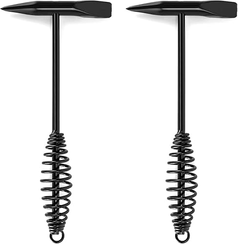 QWORK Martillo astillador de soldadura, 2 paquetes de martillo de dos cabezas de 10.5 pulgadas con mango de resorte helicoidal, limpieza de