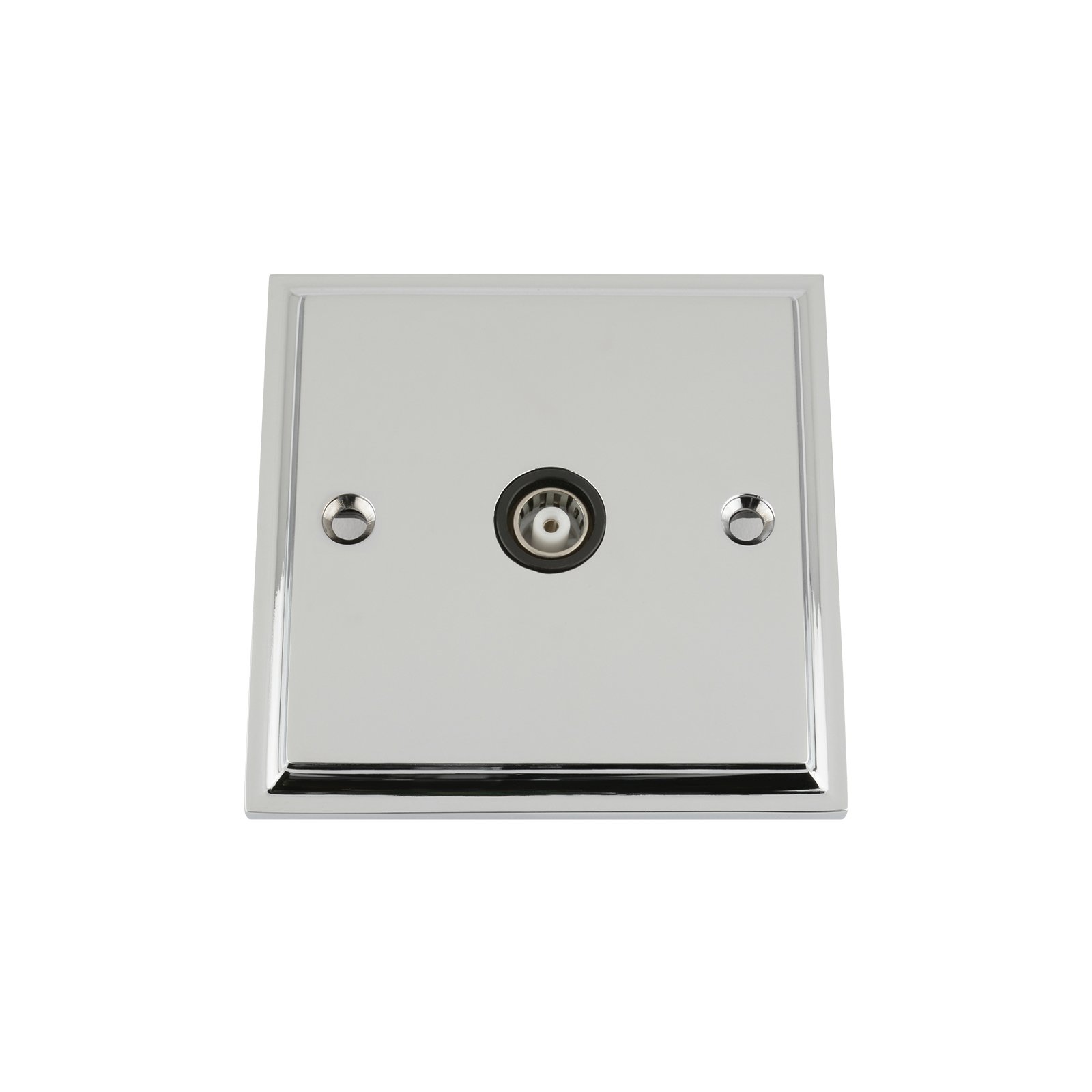 A5 Products Black Tv Coaxial Aerial Socket Single 1 Gang - Polished Chrome Victorian - Insert