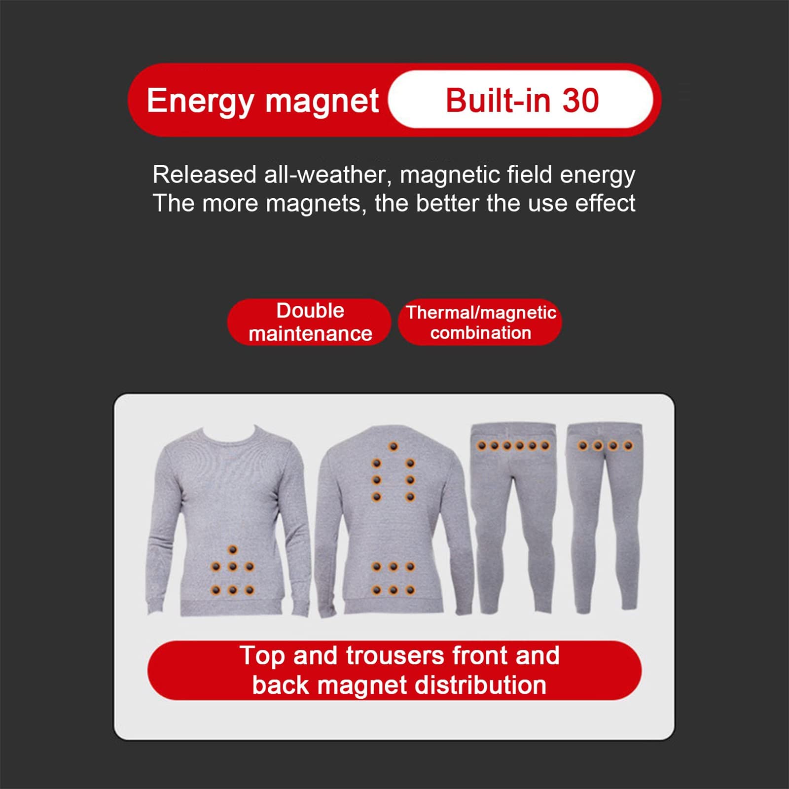 Conjunto de Ropa Interior con calefacción USB para Hombre, Traje de esquí térmico Lavable, Ropa de Invierno para Acampar al Aire Libre, Top elástico cálido + Pantalones (Negro S)
