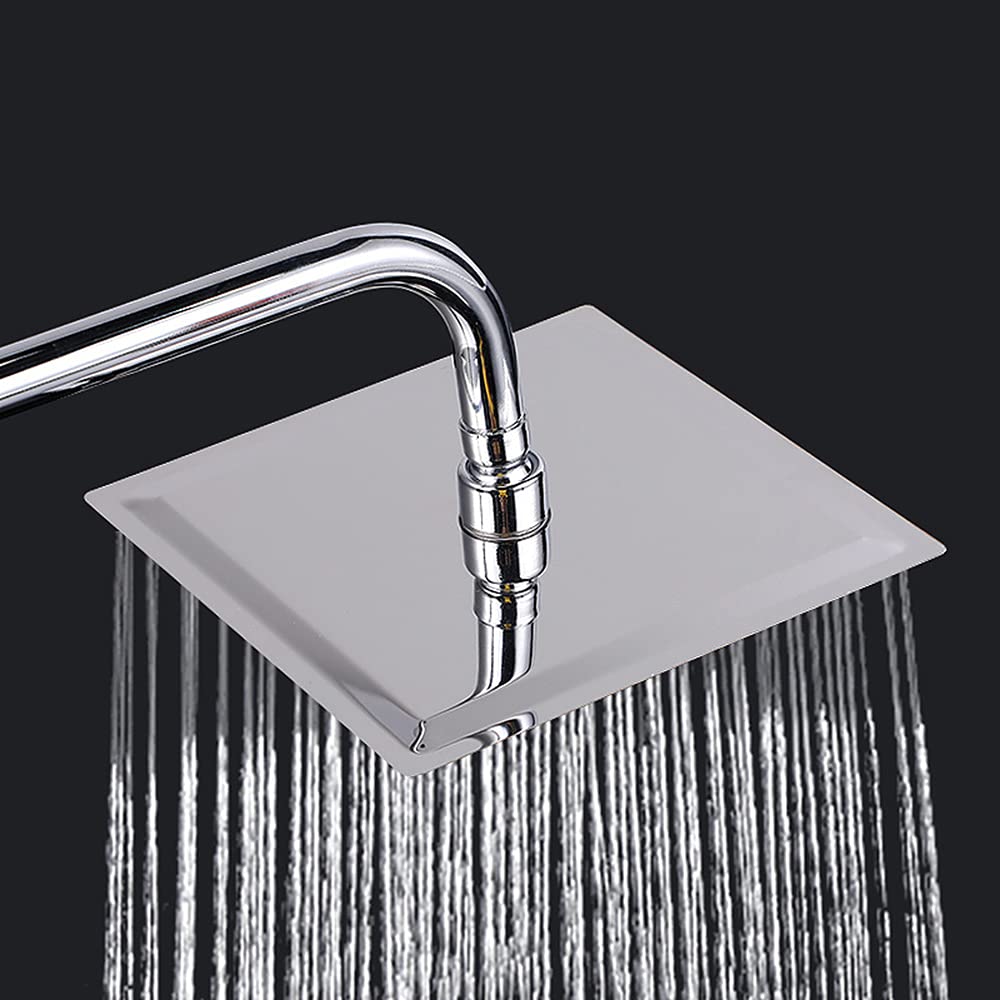 Chesoon Soffione doccia a LED Soffione Doccia a pioggia a risparmio idrico Quadrato ABS cromato facile da installare per il bagno (blu)