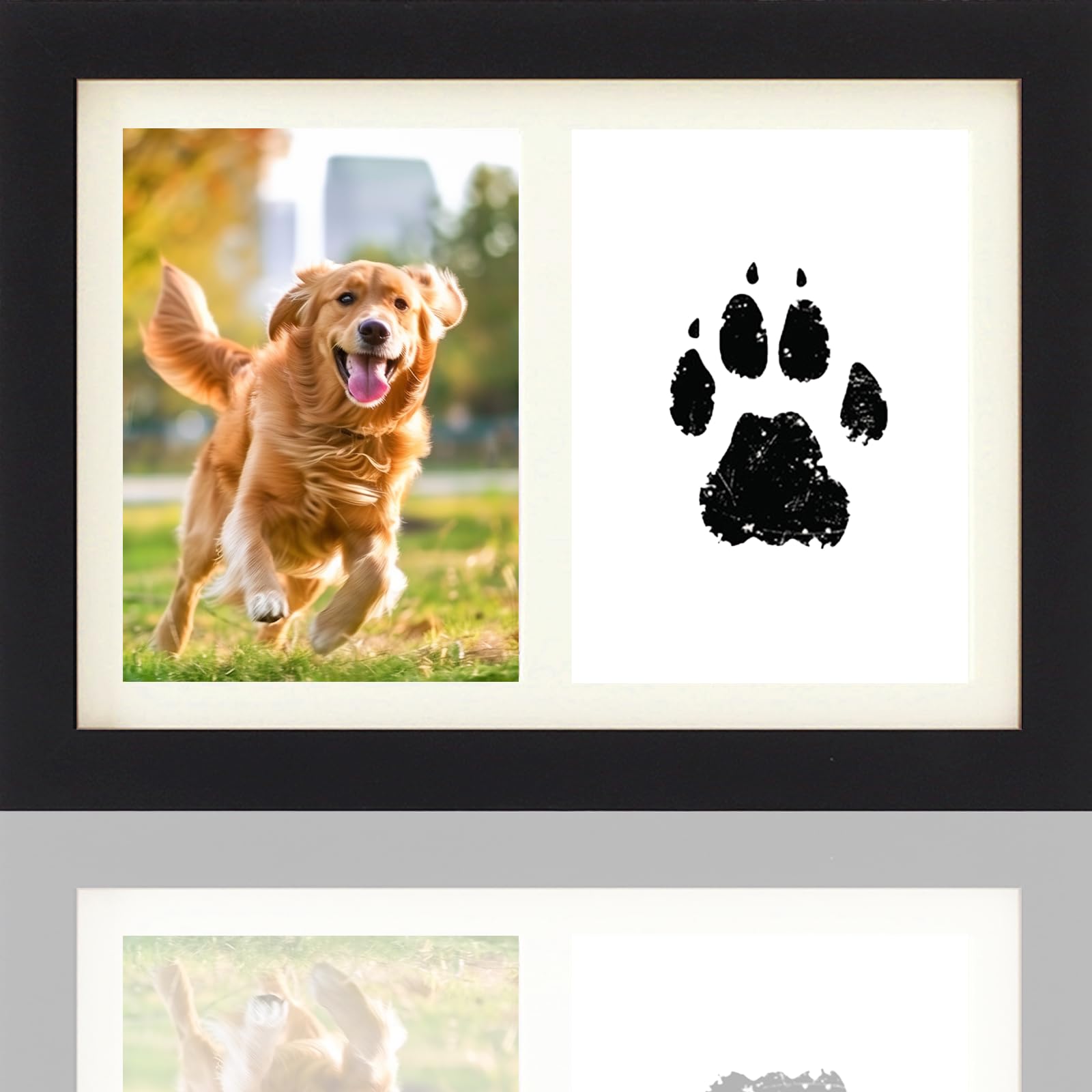 JDHUIOO Pet Memorial Frame for Dogs and Cats, 2 in 1 Pet Paw Print Keepsake Kit, Paw Print Kits Keepsake Kit for Pet Lovers and Memorials