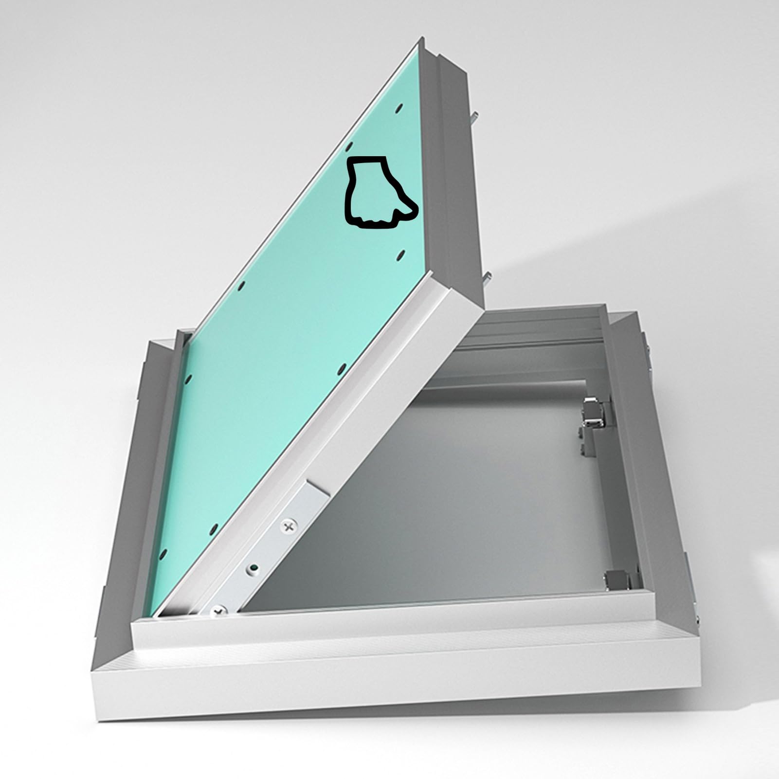 Trampilla Pladur Apertura/Cierre con Clic Puerta de Acceso para Placas de Yeso Oculta y Pintable, Gran Panel de Acceso para Placas de Yeso, Tapa con Solapa de Apertura(24x50in(61x127cm))