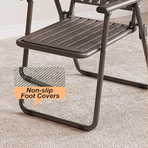 Chaise d'extérieur pliante robuste avec accoudoirs pour table de repas de jardin - 8