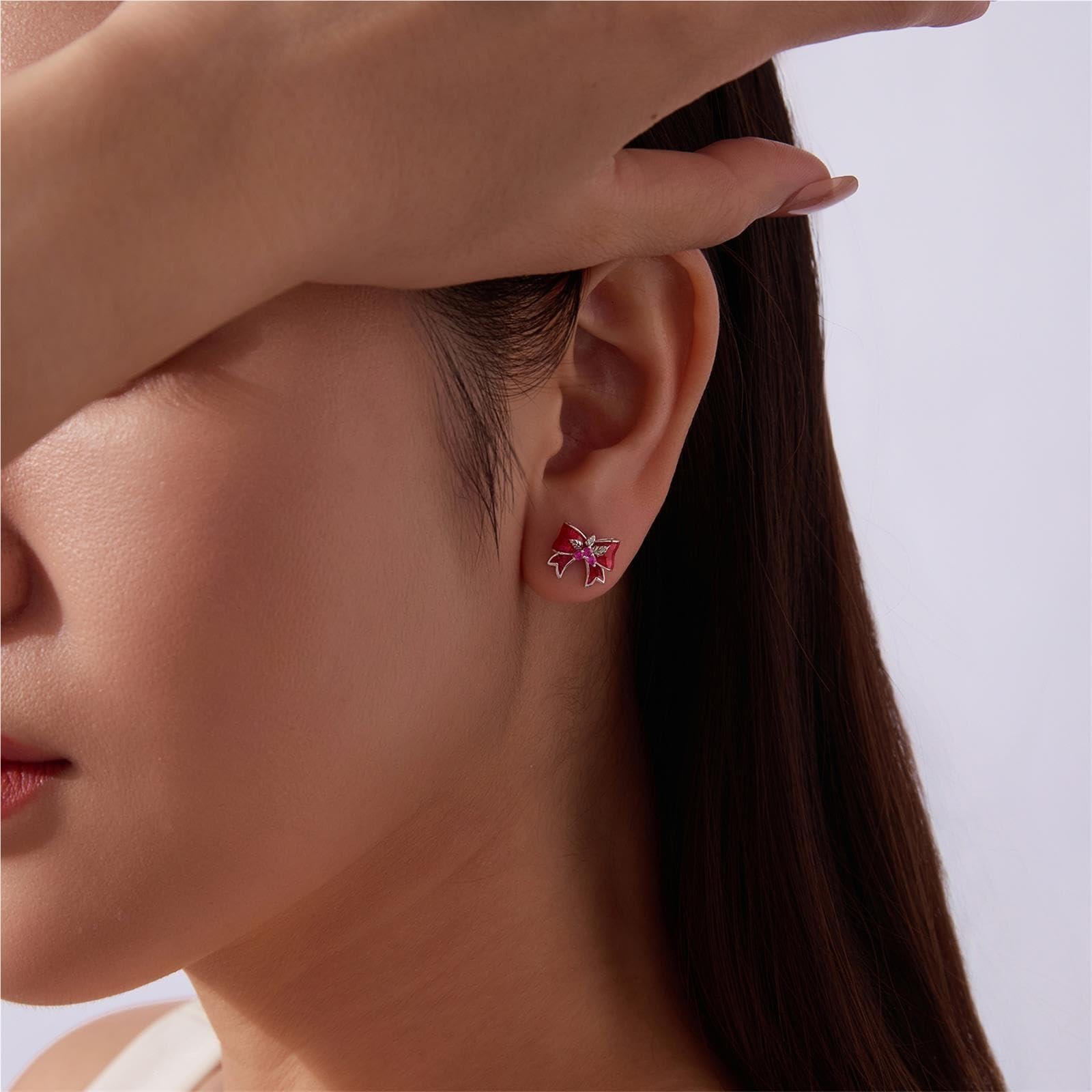 Mujer Plata 925 Lazo Aros Orejas Push Back
