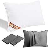 枕まくら 2枚 枕カバー付き HOSUR 高級ホテル仕様 高さ調節可能 マクラ pillow 横向き対応 丸洗い可能 立体構造43 63cm プレゼント（グレーの枕カバー2枚付き）