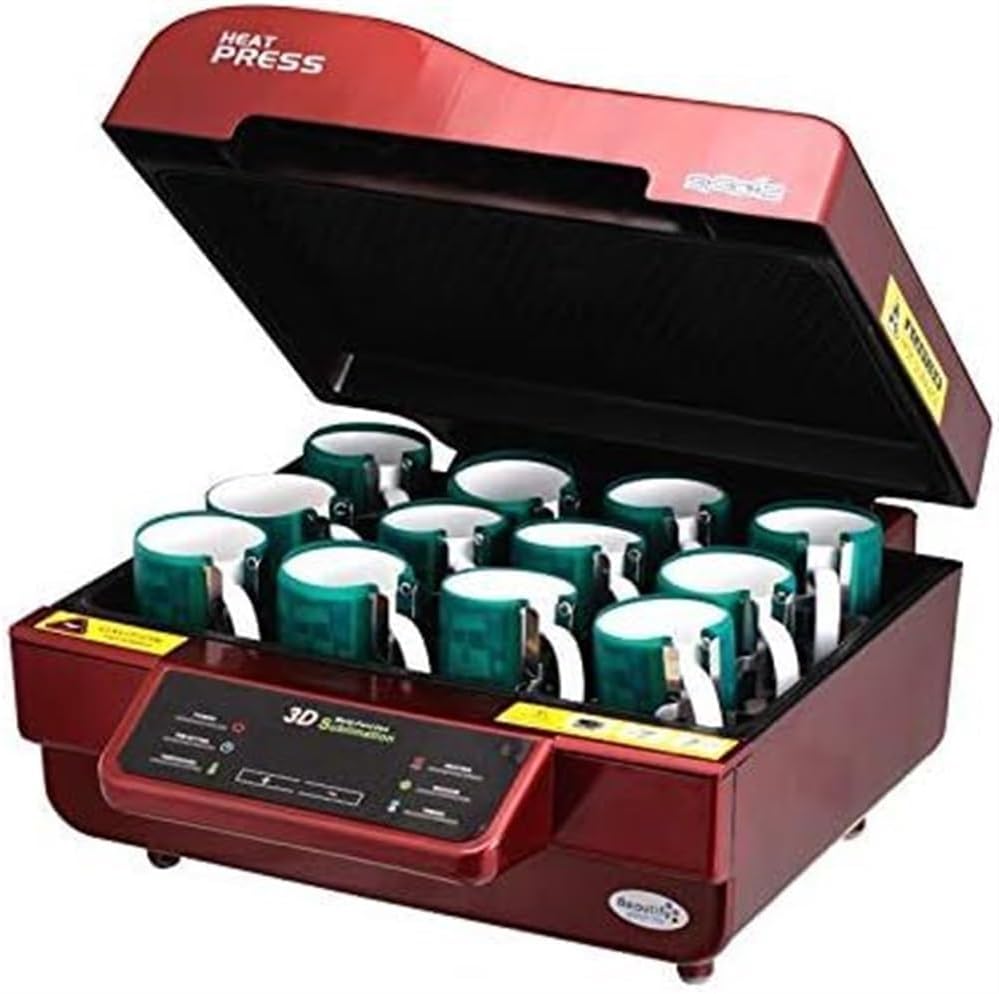 Heat Press Machine，3D Sublimation Vacuum Machine, Sublimation/Heat Press Machine,Mug/T Shirt/Cell Phone Case Printer,Cup/Digital Printing Machine (Color : Red, Size : US)