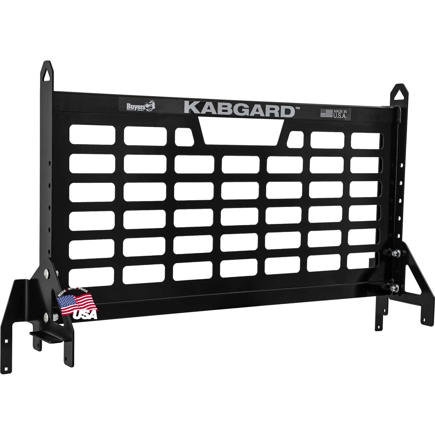 Buyers Products 5404927B Kabgard Headache Rack W/Mounting Kit for Dual-Wheel Service Body Trucks, 49 Inch, Black Gloss Finish, Service Body Headache Rack Kit
