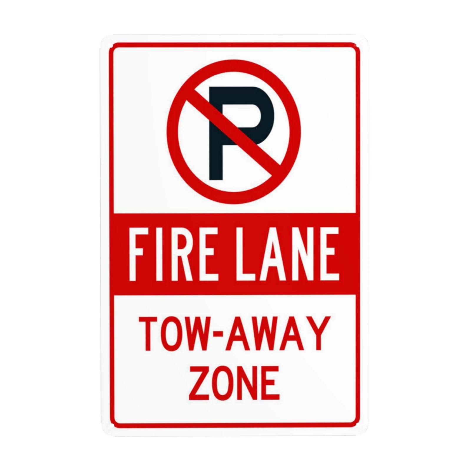 SMAZDFXX No Parking Way Fire Lane Metal Warning Signs, Cautions Security Tin Sign, Safety Posted Signs for Street Business Wall Decor 5.5"x8"