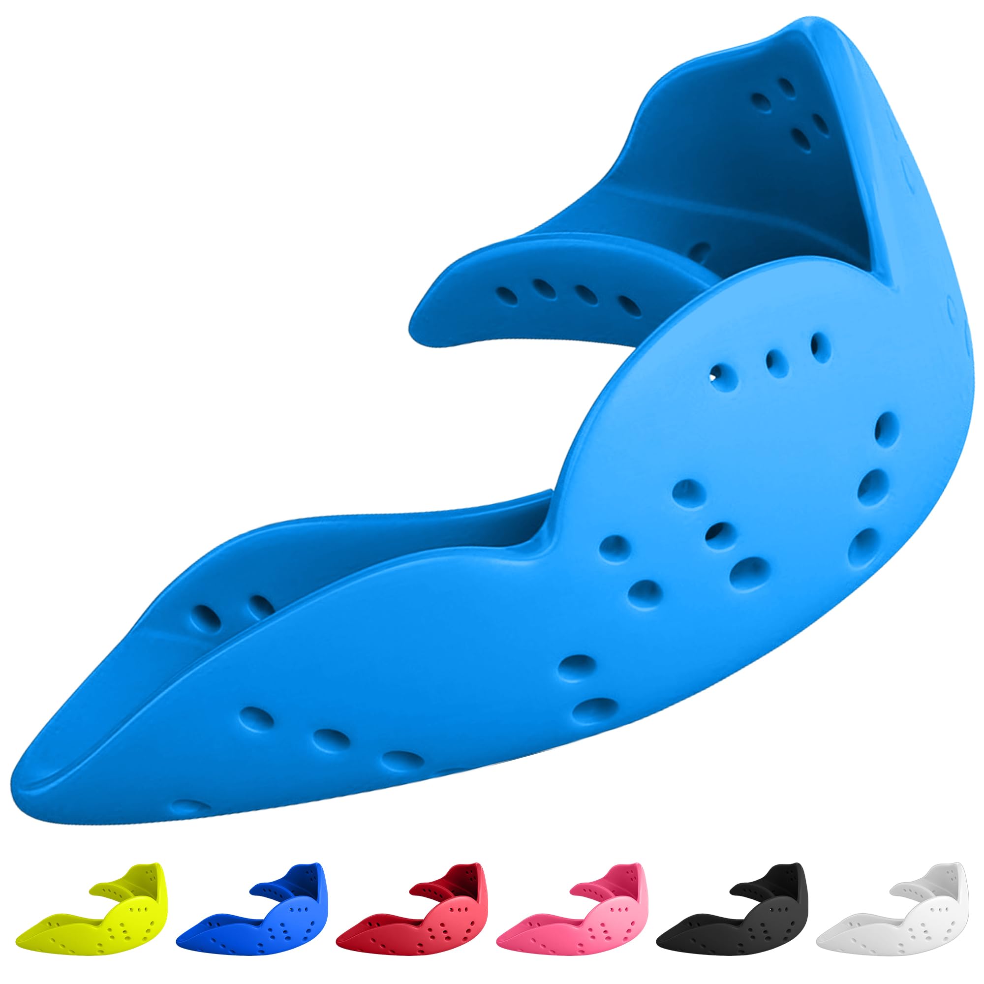 SISU Mouth Guard Aero - Electric Blue - Ultra Slim Gumshield for Adults & Kids - Custom Fit Rugby Gum Shield- A Remouldable Sports Mouthguard for Boxing, MMA, Hockey - (Medium 5' - 6' Tall)