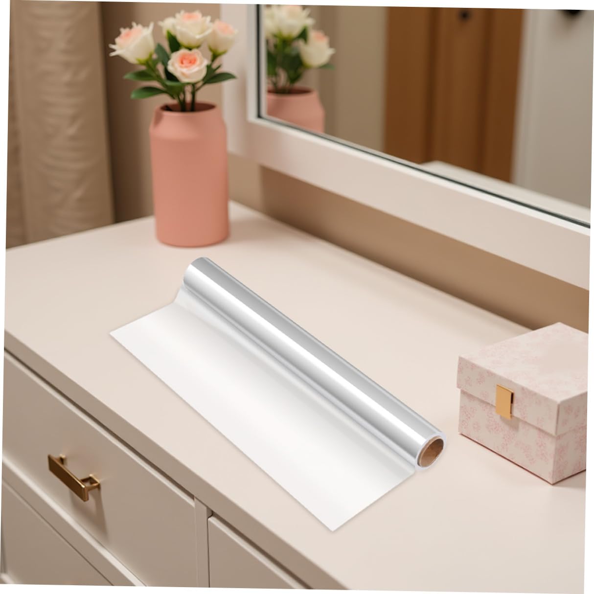 POPETPOP Transparente mit Elegantem Zellophanrolle X Blumensträuße 50m 50cm für Blumen Opp Look with Verpackung Professionellem Schonung der für Hochzeitsdekoration und
