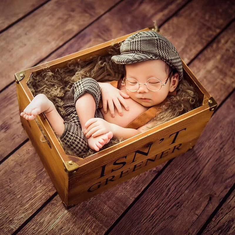 Infant Newborn Photo Outfits Props Baby Photography Crochet Romper Hat Set Monthly Boy Girl Photo Shoot Knitted Berets - Image 4