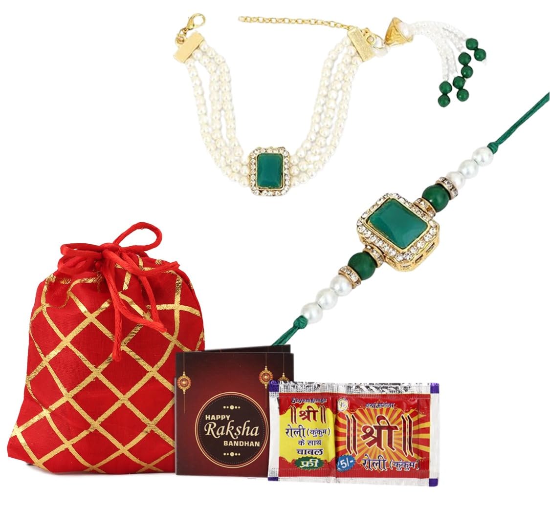 SMIZZY ; (RE)TOUCHING LIVES Smizzy Men Bracelet Rakhi Lumba for Bhaiya Bhabhi combo set Rakshabandhan, Green (B0B4RXFL9P) Amazon Price History, Amazon Price Tracker