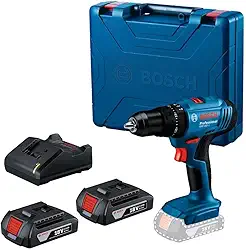 Parafusadeira e Furadeira de Impacto 1/2" com 2 Baterias 18V 2Ah, Carregador Bivolt e Maleta Plástica Bosch GSB 183-LI