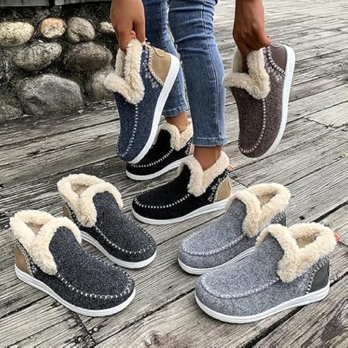 Womens Winter Soft Plush Slip-on Sneakers for Cozy Feet, Warm Cozy Micro Suede Slipper Boots, Non Slip Orthopedic Winter Slippers2