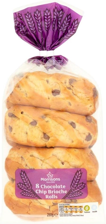 Morrisons Chocolate Chip Brioche Rolls 8 Pack