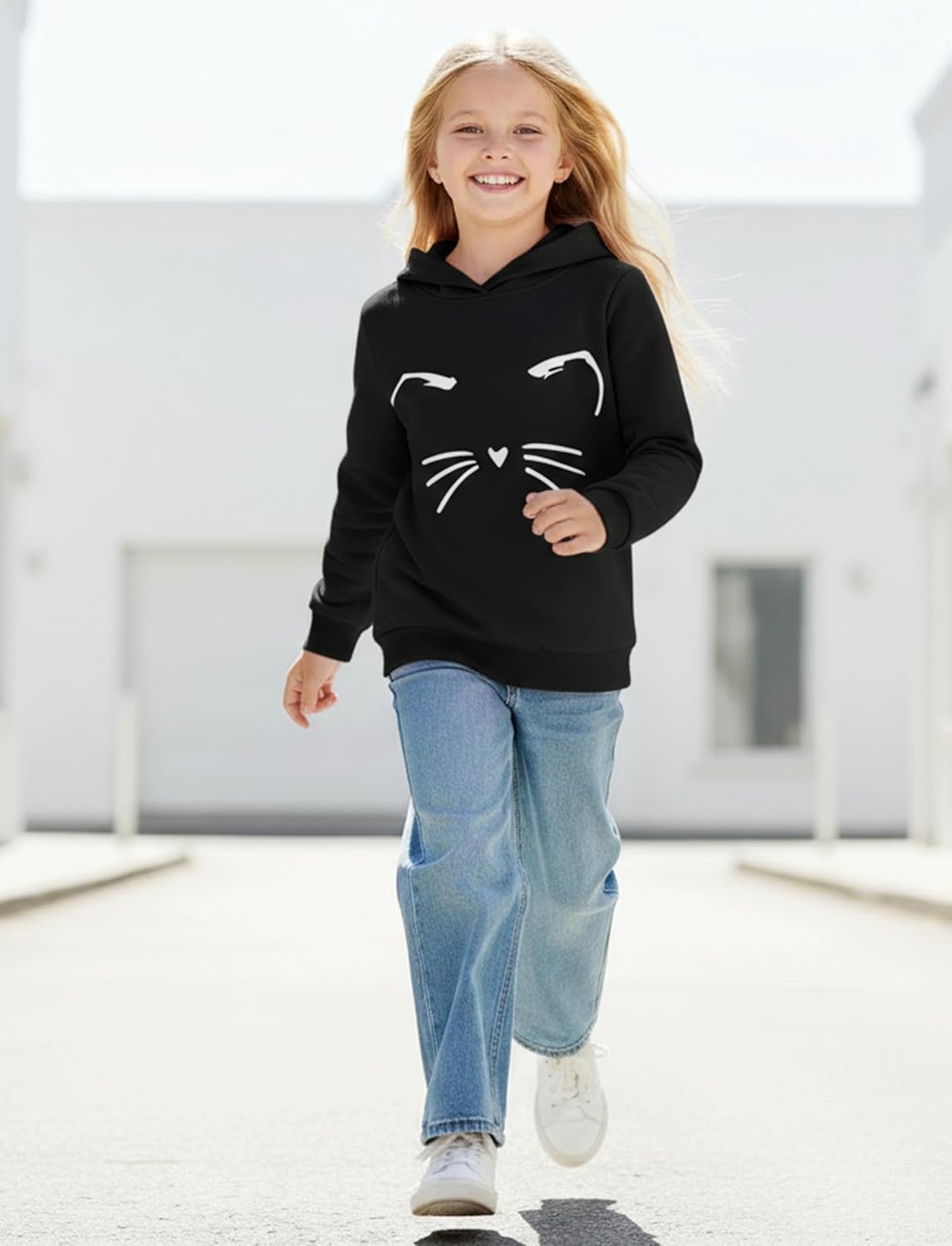 PATPAT Girls Graphic Hoodies Size 4-14 Years Long Sleeve Cartoon Print Pullover Hooded Sweatshirt Cute Casual Tops for Girl - Image 5