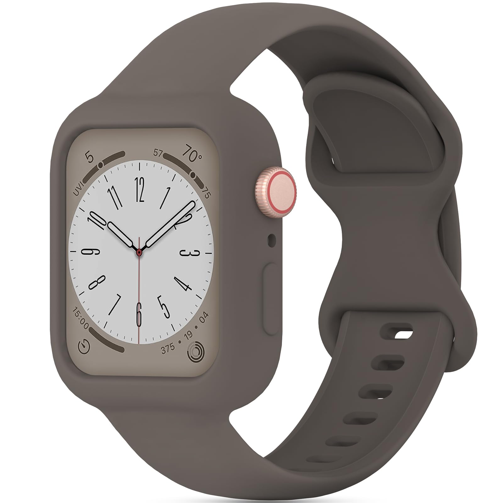 Silicone Bands Bumper Case Compatible with Apple Watch Band 38mm 40mm 41mm 42mm 44mm 45mm 46mm 49mm Women Men, Sport Strap Protective Cover Wristband