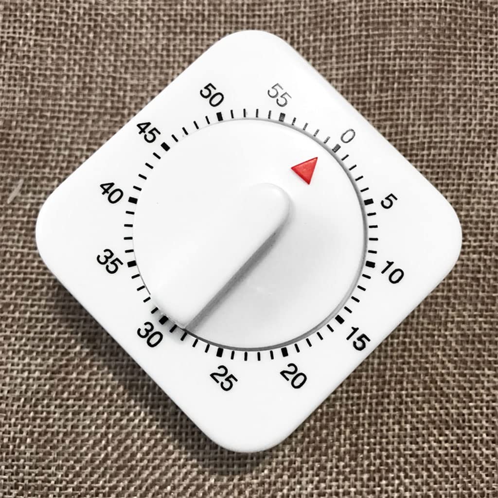 Küchentimer, 60 Minuten, Zählen, quadratisch, Kochen, Alarm, Schlaf, Temporizador, Uhr, mechanische Stoppuhr (D 60 x 60 x 35 mm)