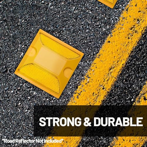 Image of Adhesive Sticky Pads for Road Reflectors, 4 inch x 4 inch Butyl Sticky Pads, 4 Pack, Stick Driveway Reflectors on Driveway, Apply on Asphalt, Pavement, Cement or Concrete, Reflectors Sold Separately