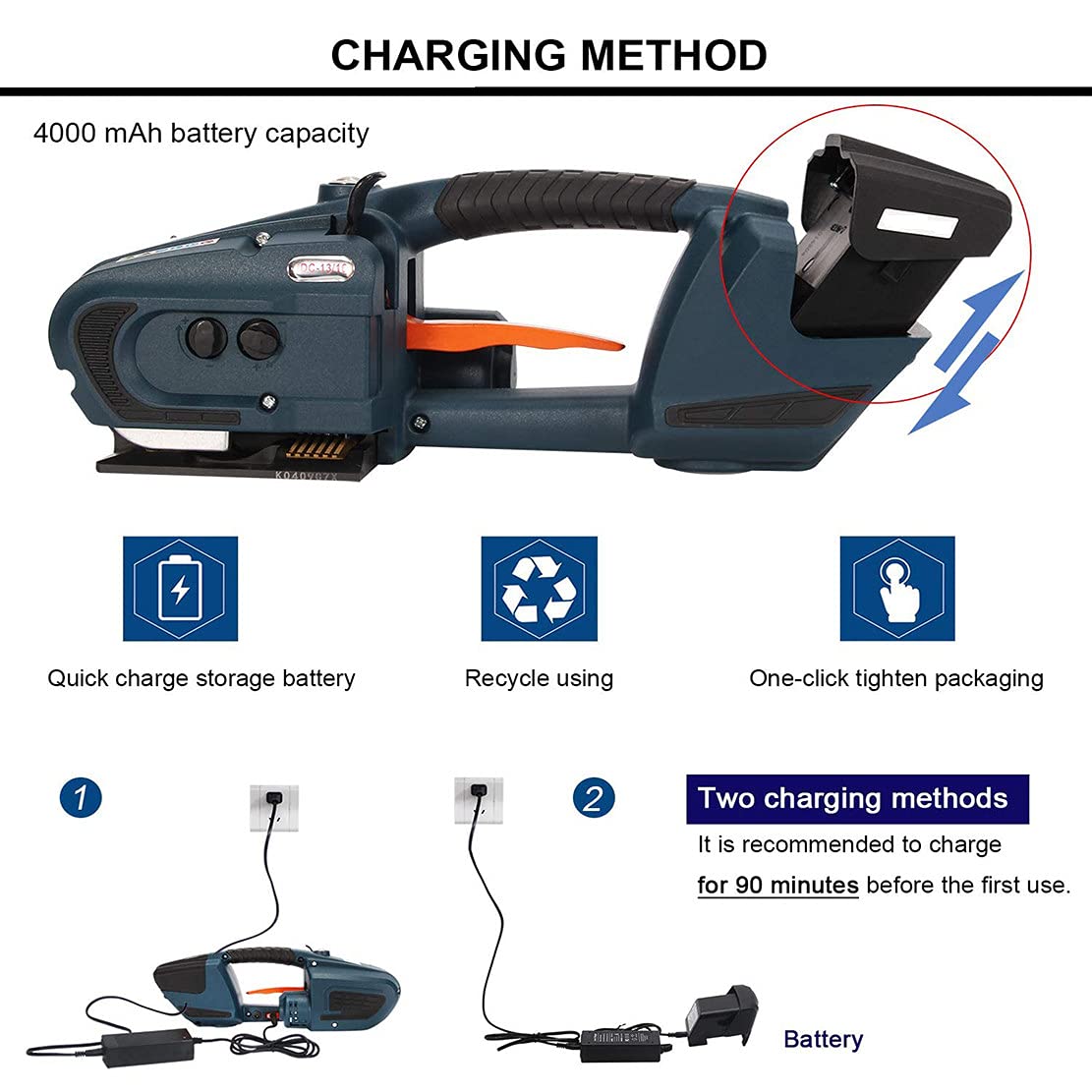 Electric Strapping Tool, Packaging Strapping Machine for 1/25/8 in