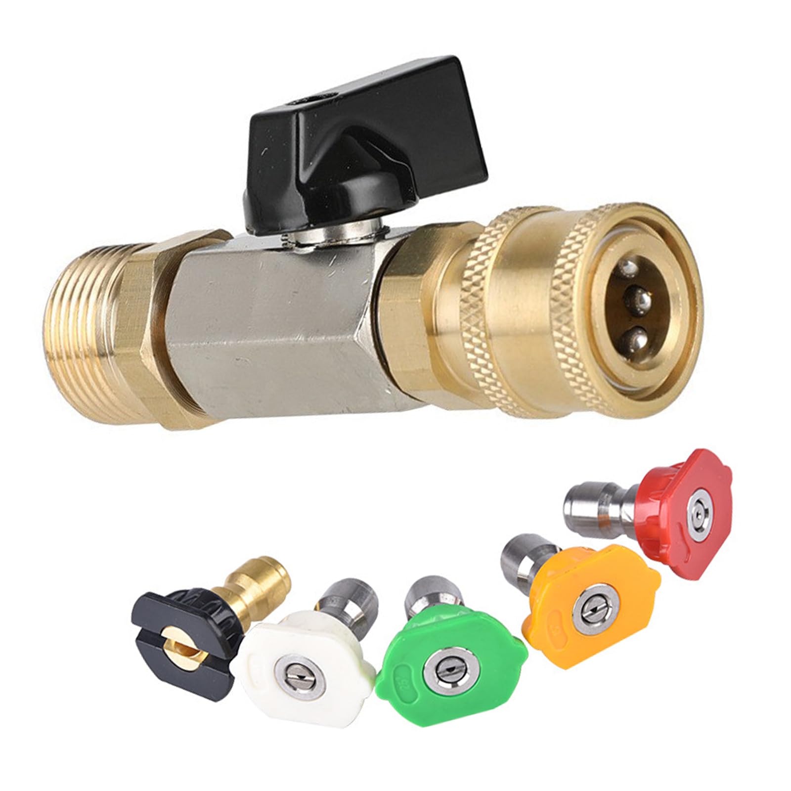Zxfdsfdbnm Multicolor M22 14Mm Adapter With Quick Coupling Ball Valves For High Pressure Wash Hose Switches Water Flows Quick Connector Enduring High Pressure Washer Ball Valves Hose Switches