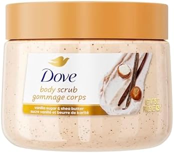 Dove Vanilla Sugar & Shea Butter Body Scrub Exfoliates and Deeply 15 oz