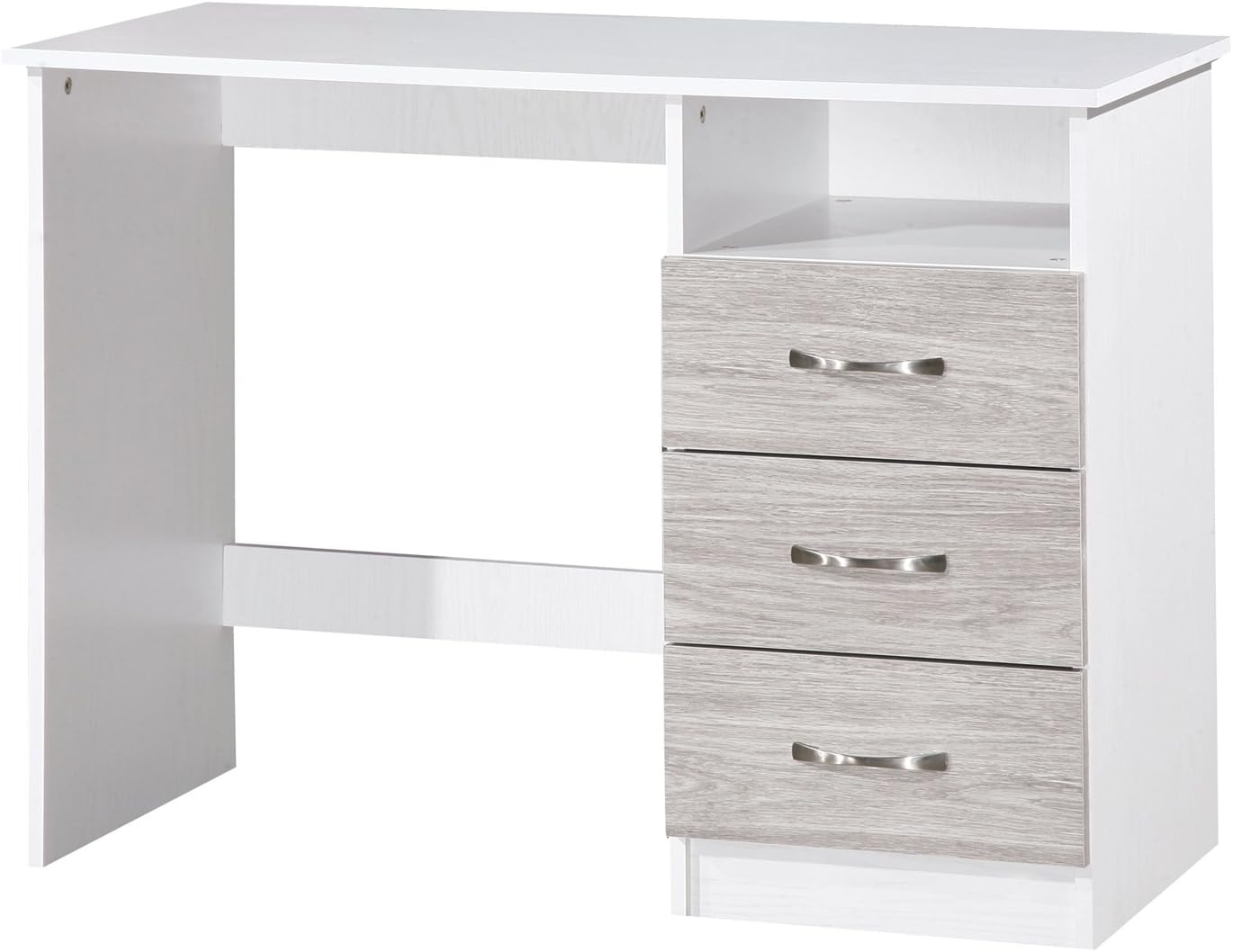 Marina High Gloss Dressing Table Desk - Available in 7 Colours - Black, White, Blue, Pink, Blue, Grey (Grey Oak & White)