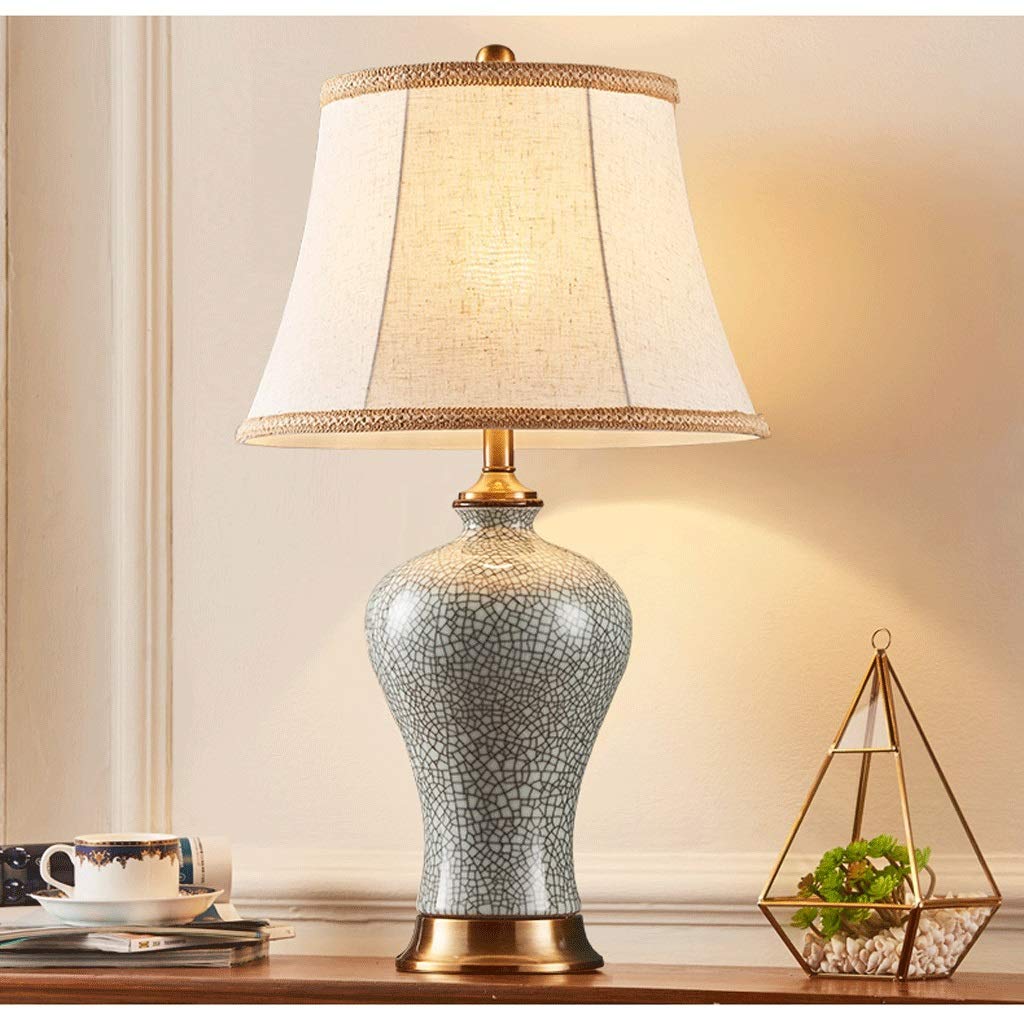 Lampa Stołowa Amerykańska Stolik Sypialnia Nocna Styl Europejski Salon Ciepły Romantyczny Gabinet Ślubny Model Jingdezhen Ceramic,Button