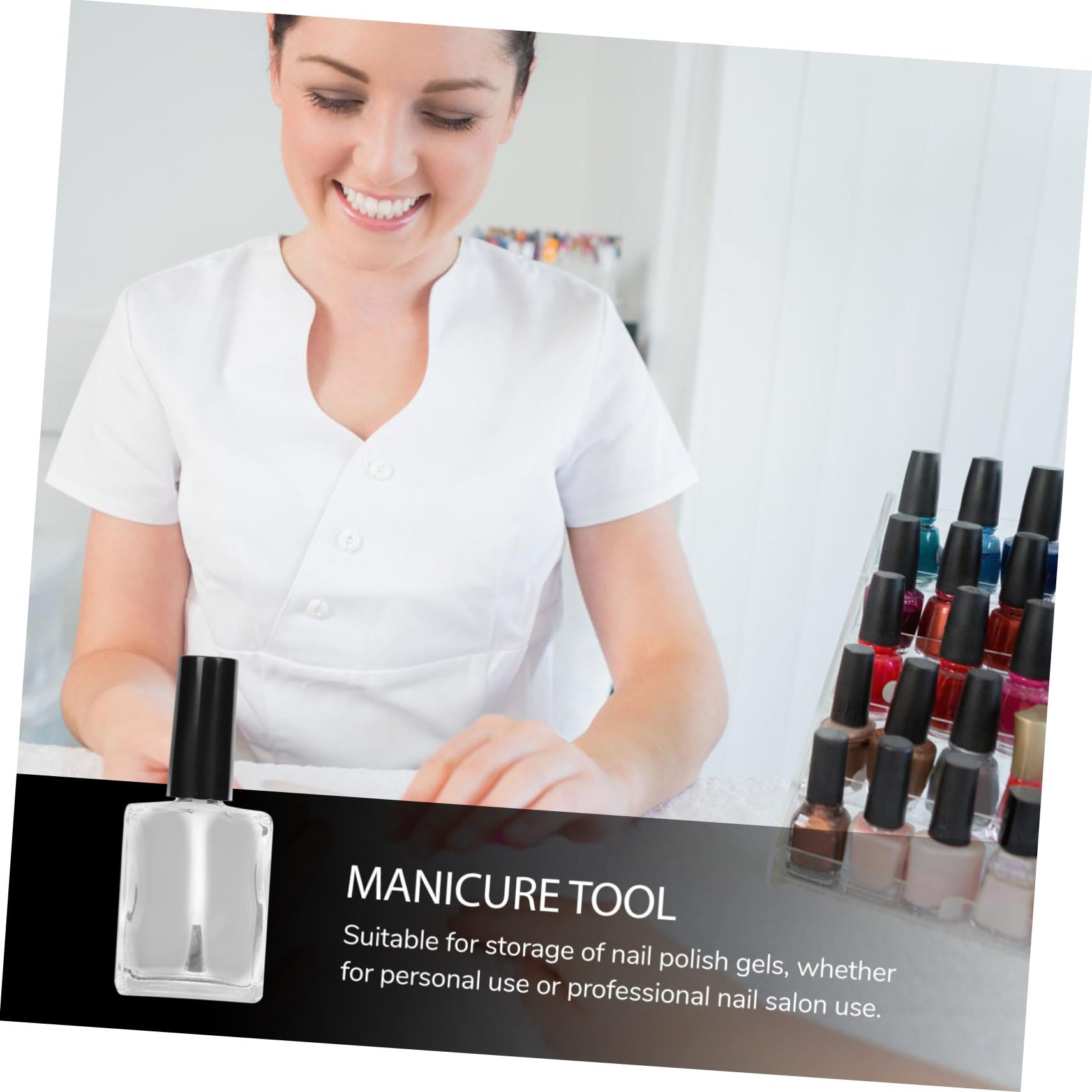 CALLARON Flache Glas Nagellackflaschen 15ml mit Bürstenkappe zum Befüllen für Aufbewahrung im Nagelstudio 20 Stück Fläschchen 200ml