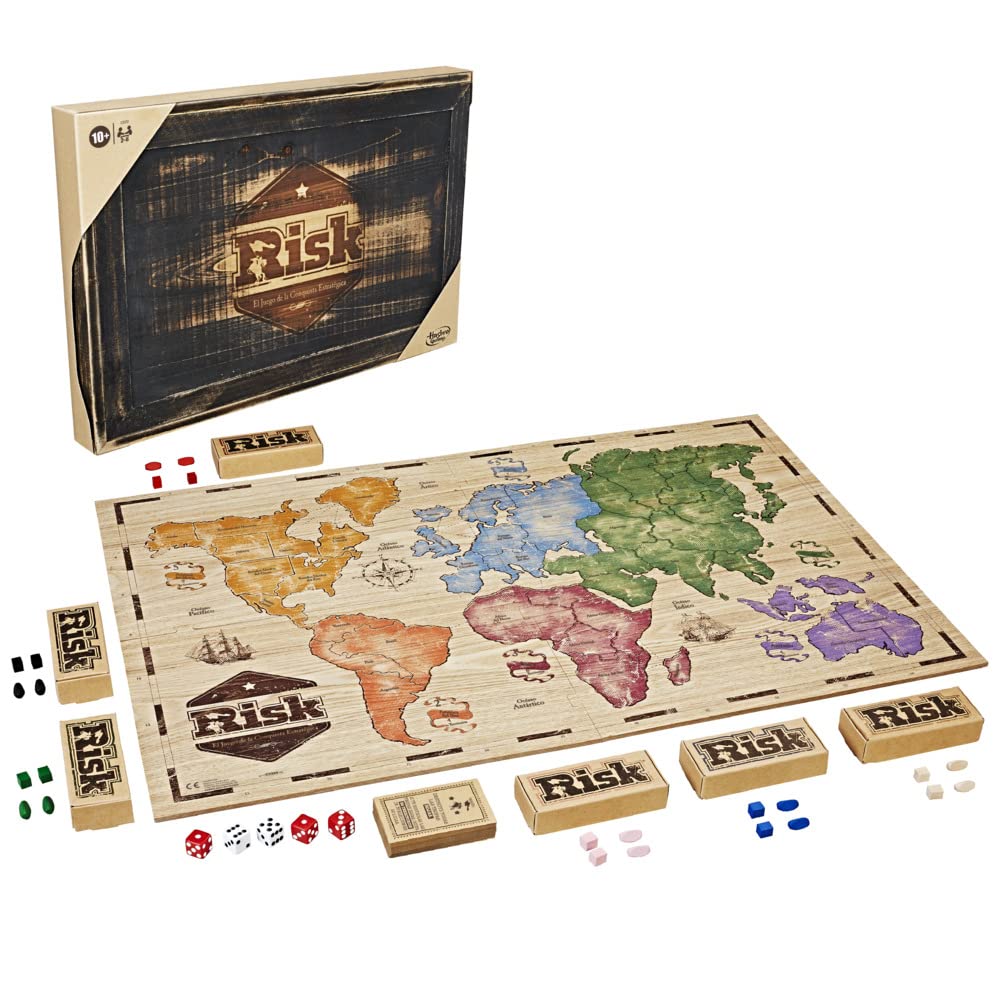 Hasbro CA-TV-1469 Gaming Juego Risk Rustic Series Edition, Juego de Mesa para familias, Niños y niñas, De 2 a 5 Jugadores, Multicolor