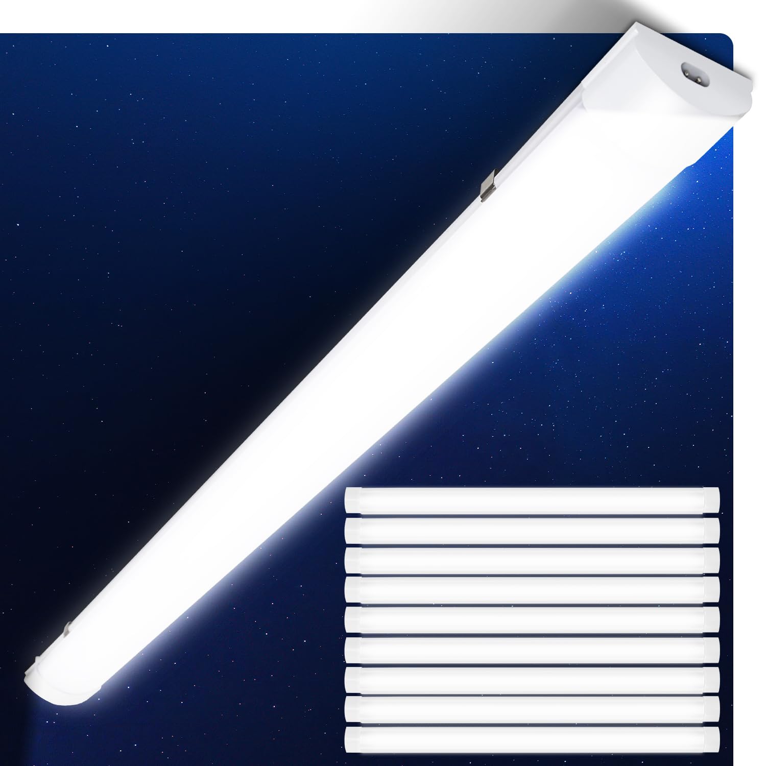 10 unidades LED (60 cm, 18 W, 1530 lm, tubo LED, 4000 K, IP65, luminaria de techo, neón, LED, ángulo de haz de 120 °, luz de techo led para taller, oficina, dormitorio, salón, cocina