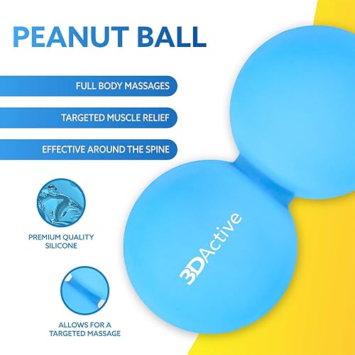 Miniatura 3 de 3DActive Juego de 3 bolas de masaje para masaje de tejido profundo, terapia de puntos de activación, movilidad y recuperación muscular. Juego de 3