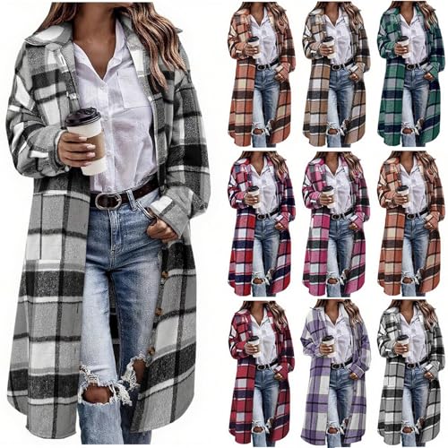 XBNEGBA Trachtenbluse Damen Karierte Bluse Damen Lang Kariert Hemden Langarm Trachtenhemd Oktoberfest Bluse Karohemd HolzfäLlerhemd Oberteile Casual...