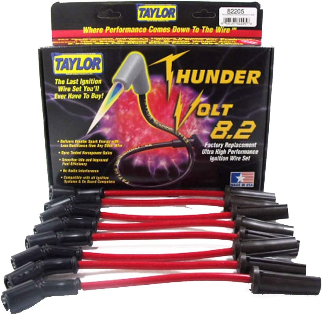 Taylor Cable 82205 ThunderVolt 8.2 Spark Plug Wire Set, Red