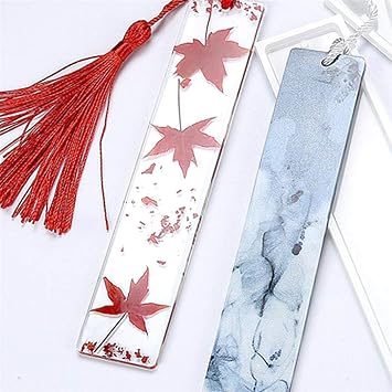 Silicone Bookmark Mold DIY Bookmark Resin Molds Transparent Jewelry Casting Mold for Crafts Making DIY Craft Tools - 8 Pieces