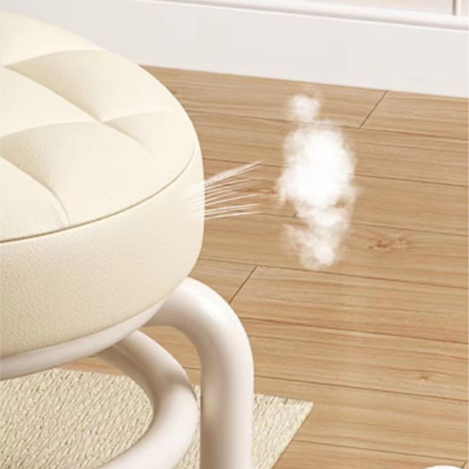 Otomano Taburete Reposapiés Giratorio De 360° con Ruedas, Tapizado En Cuero Acolchado Reposapies Sofa(Bruin)