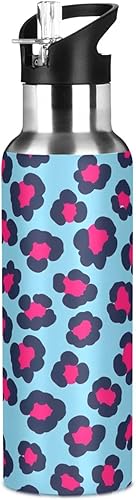 Miniatura 8 de BPA-Free Sport Water Bottle 20 Oz, Insulated Stainless Steel Water Bottle with Straw for Gym Outdoor Travel School, Bold Pink Blue