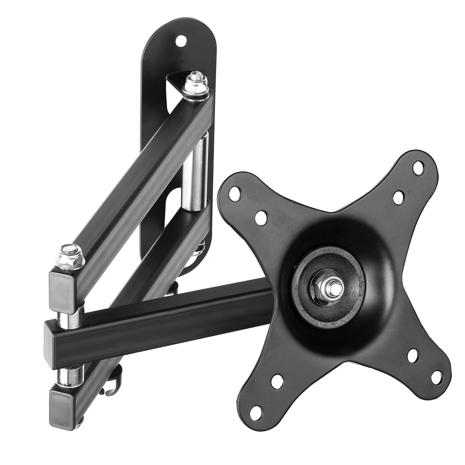 Suptek Full-Motion TV Wall Mount for 15-32 inch TVs, Articulating Arm with 360° Swivel Tilt & Extension, for Bedroom Kitchen Office Corner LCD Monitor and Plasma TVs VESA 75,100,Black