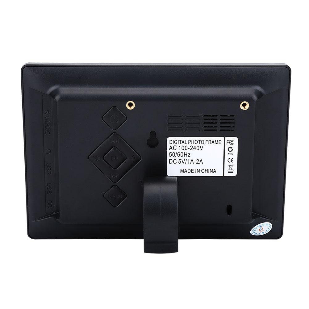 VBESTLIFE 7 "HD Marco de Fotos Multifuncional Digital Pantalla de Fotos Reproductor de Música y Películas Función de Alarm Reloj Compatible con SD, MS, U Disco(Negro)