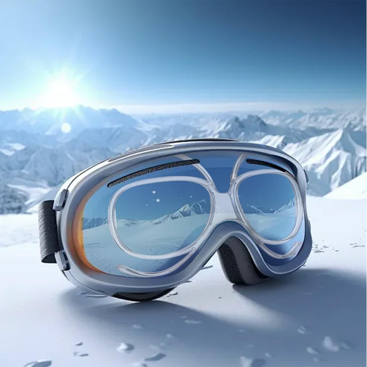 LIOOBO Occhiali da Sci da Prescrizione Rx Inserts Adattatore Ottico Adattatore Ottico Flessibile Bendible Bendible Dimensioni Universale Cornice Interna Snowboard Motorcycle Goggle
