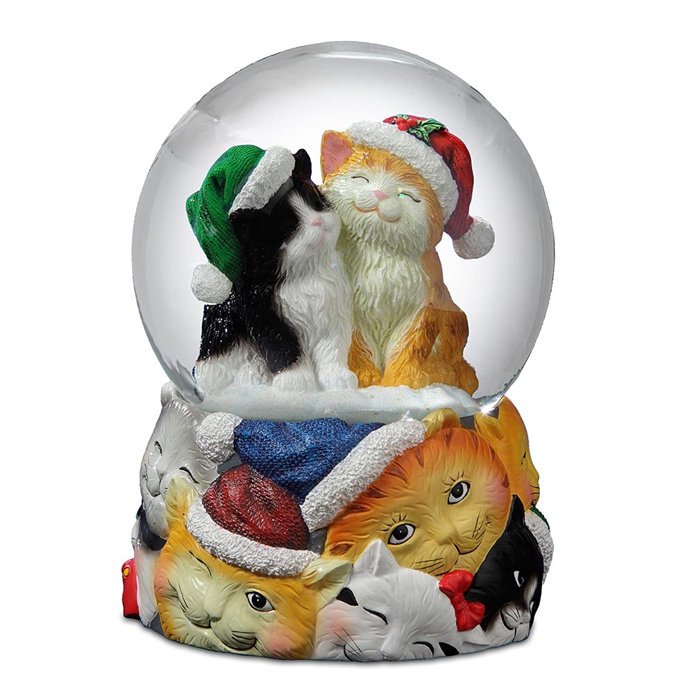 San Francisco Spieluhr Weihnachtskatzen-Schneekugel, Farbe: Mehrfarbig