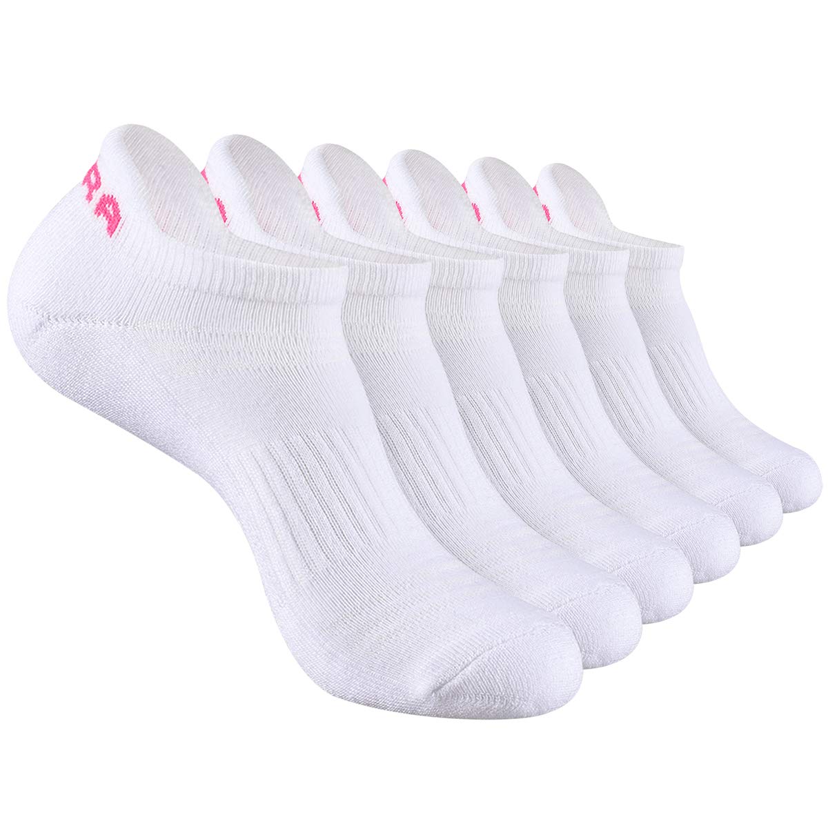 LITERRA Womens Ankle Socks 6-Pairs Athletic Running Sport Socks With Cushioned Sole
