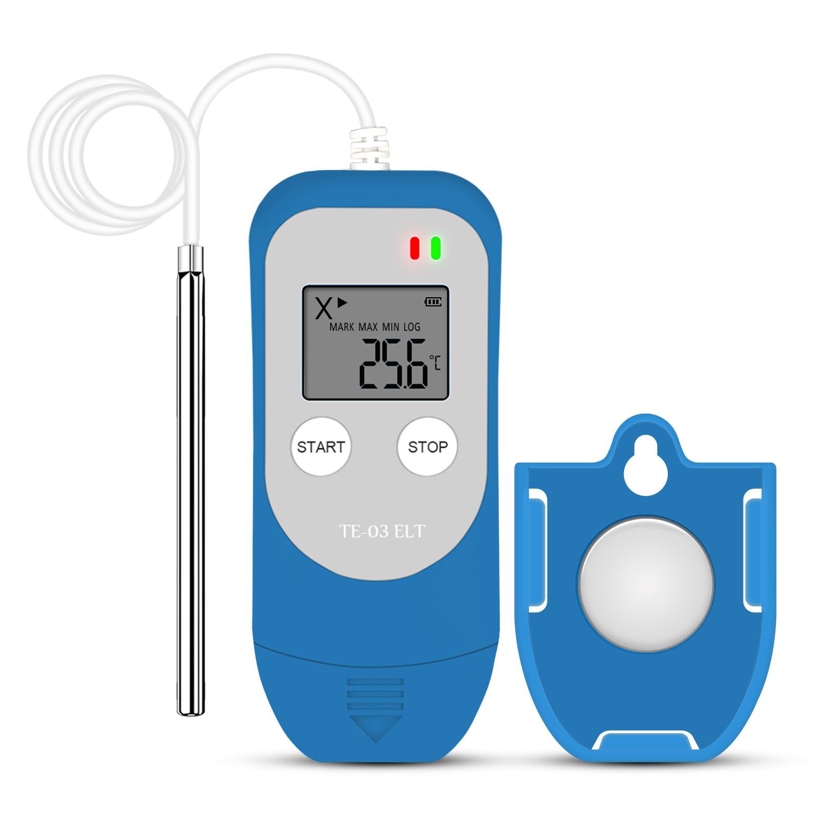 TherElc TE-03 ELT Datenlogger für extrem niedrige Außentemperaturen, -100 °C~ +100 °C, MKT-Berechnung, 32.000 Punkte, wiederverwendbarer USB-Recorder für Labor, Backofen und medizinische Kühlschränke