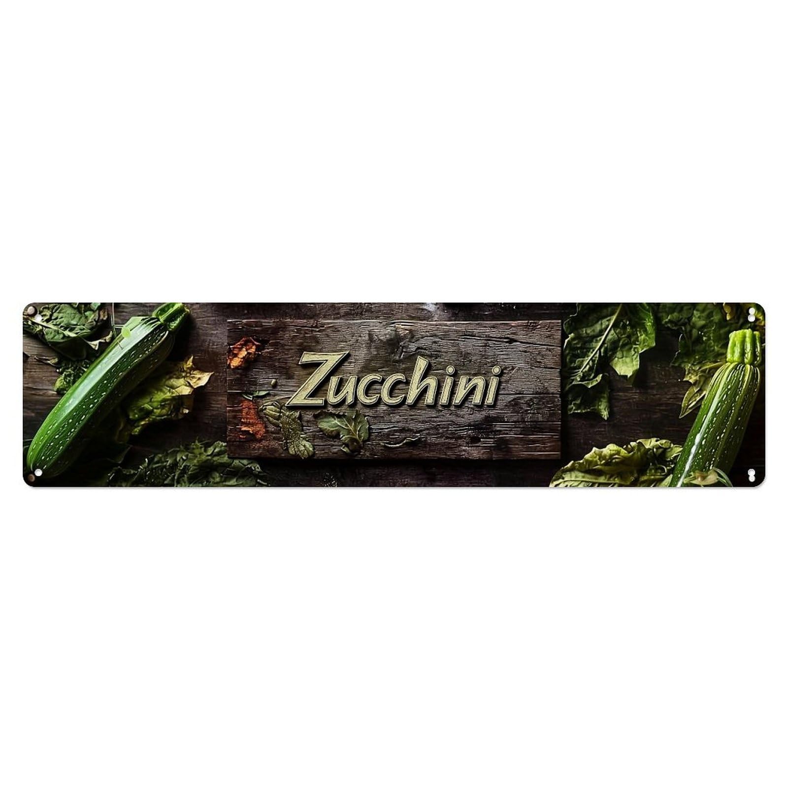 Jdyaojiesheng Vintage Zucchini Leaves Background Pattern Tin Sign Retro Metal Wall Decor Metal Poster, Home Bar Garage Farmhouse Cafe Wall Art Decoration 4X16inch