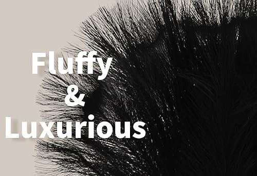 Miniatura 3 de ZIFTY 6 piezas de 17 pulgadas de hierba de las pampas negras de imitación de pompas artificiales esponjosas, decoración gótica para decoración de