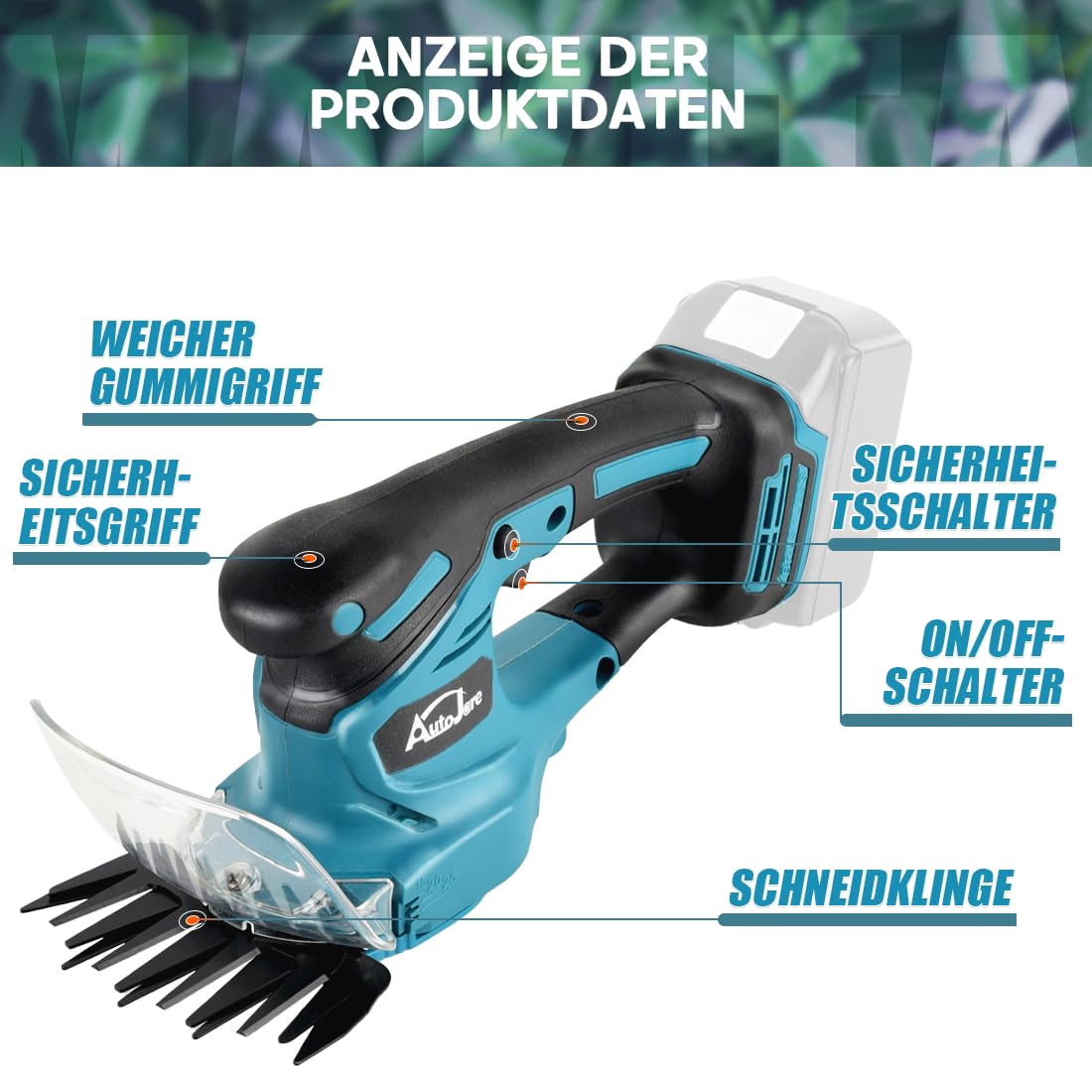 2-in-1 Akku Heckenschere Kompatibel mit Makita 18V ohne Batterie