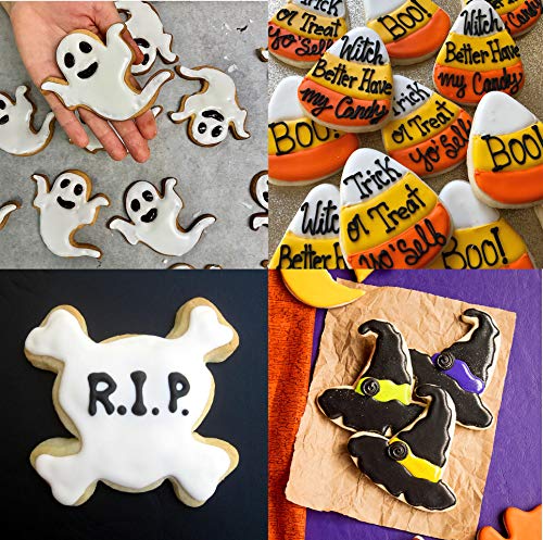 18Pcs Halloween Cookie Cutters - Pumpkin,Witch,Bat,Ghost,Cat,Tombstone,Spider, Skull,Candy Corn, Owl,Hat,Cauldron,Broom Party Supplies #TOP2
